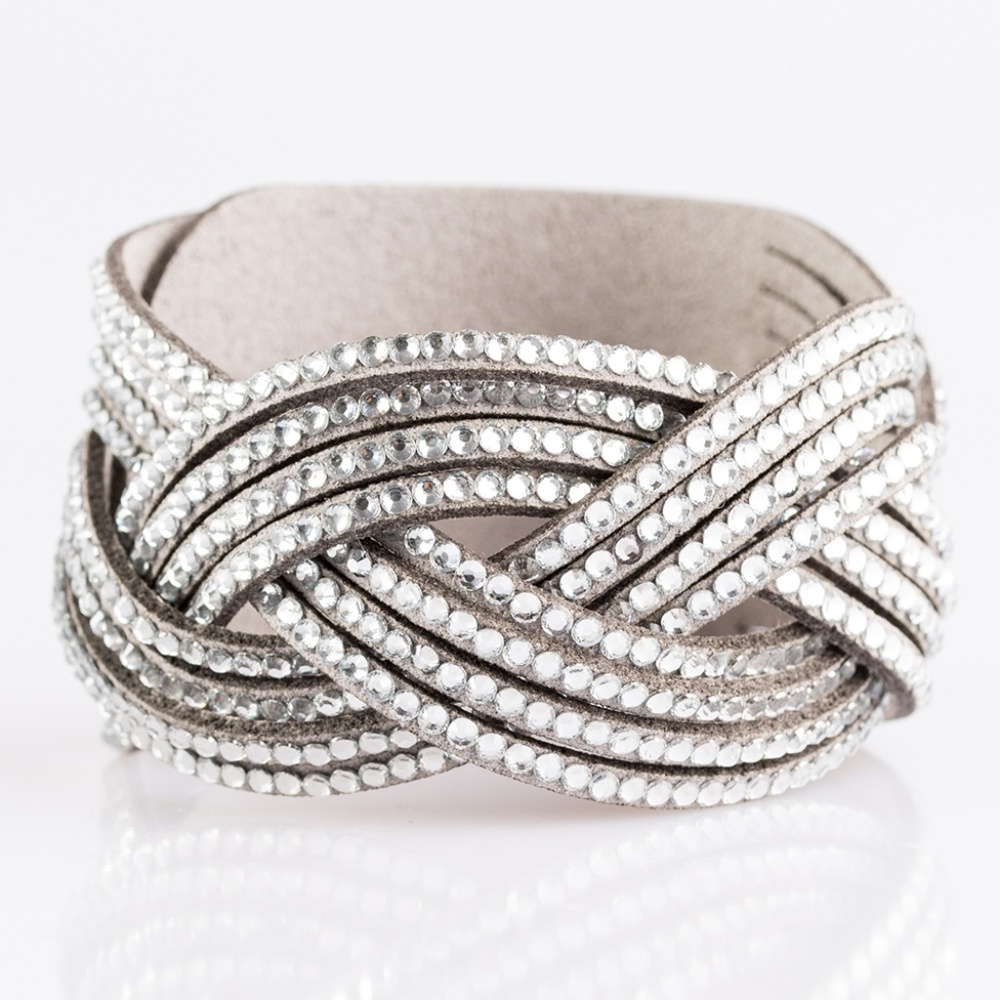 Silver Leather Wrap Braclets